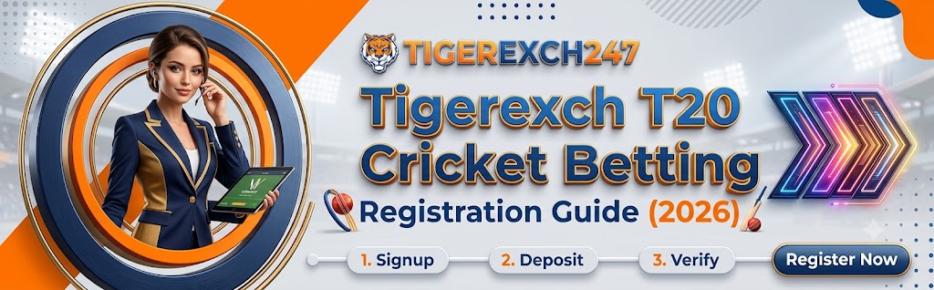 TigerExch T20 Cricket Betting registration guide showing how to get a cricket ID and complete online account registration in 2026.