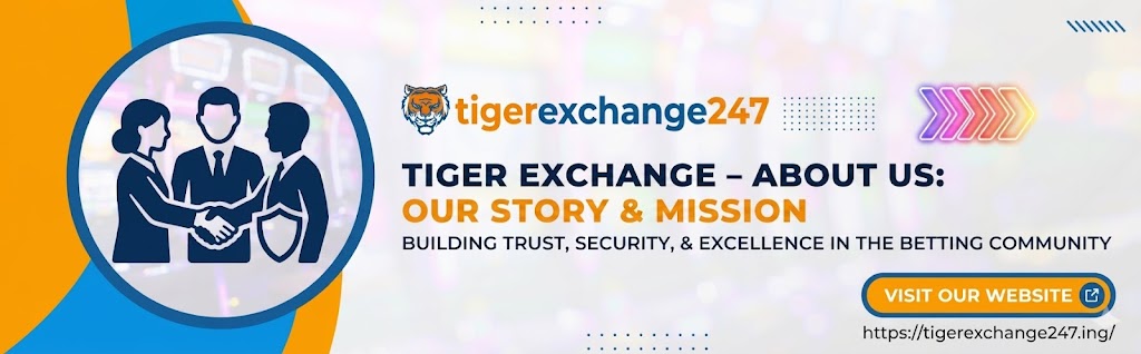 Tiger Exchange 247 team and cricket platform illustration representing the About Us page and online cricket services.